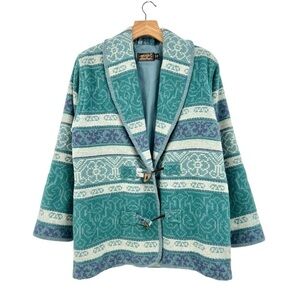 Eddie Bauer Vintage Blanket Wool Barn Toggle Shawl Collar Coat Size MP